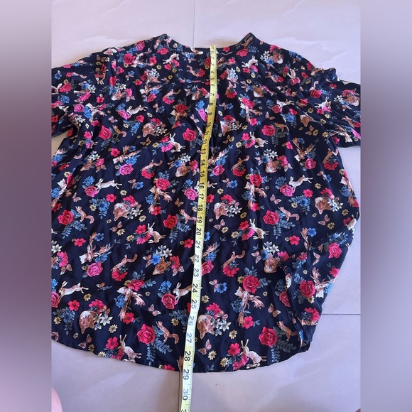 Philosophy Floral Short Sleeve Blouse floral and animal print 3/4 sleeves 2X - Picture 6 of 16